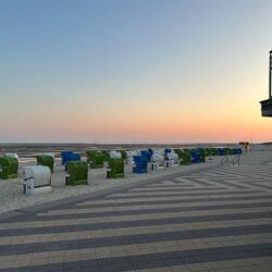 Südstrand bei Sonnenuntergang